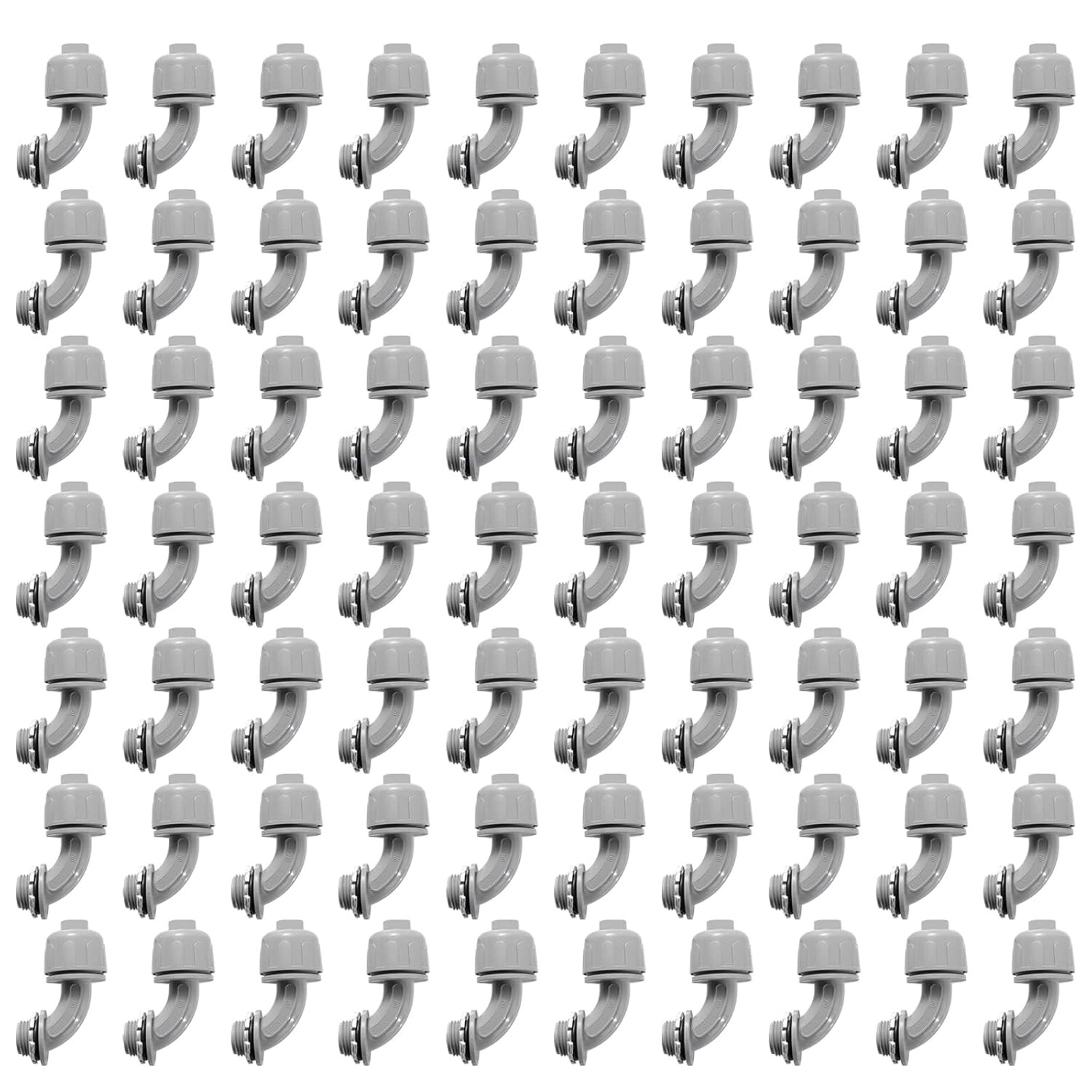 60 Pack 1/2″ Liquid Tight Connector 90 Degree PVC Flexible Conduit Fittings UL