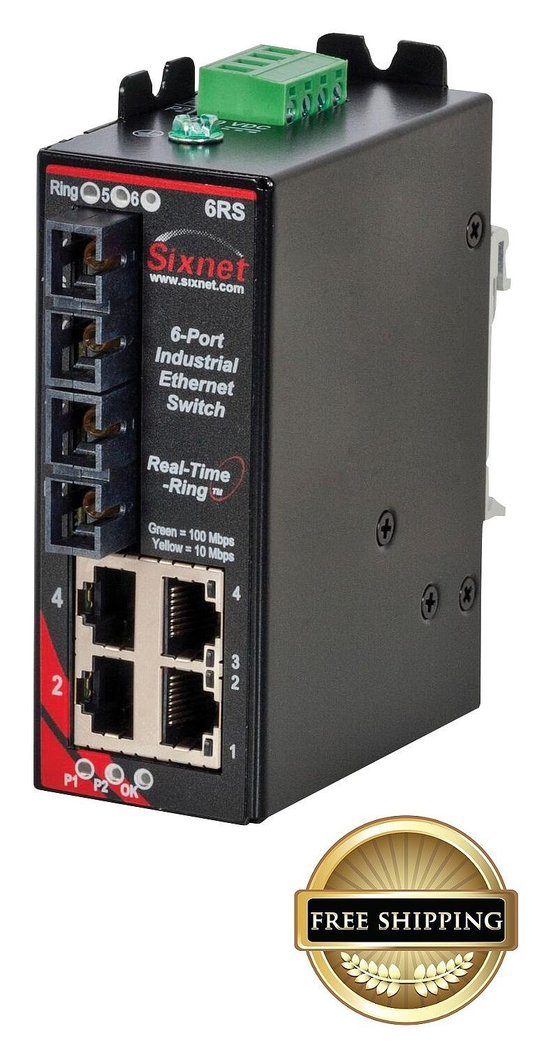 SLX-6RS-4ST-D1 SIXNET 6-PORT ETHERNET Ring SWITCH SEALED SHIPS FREE USA – NEW