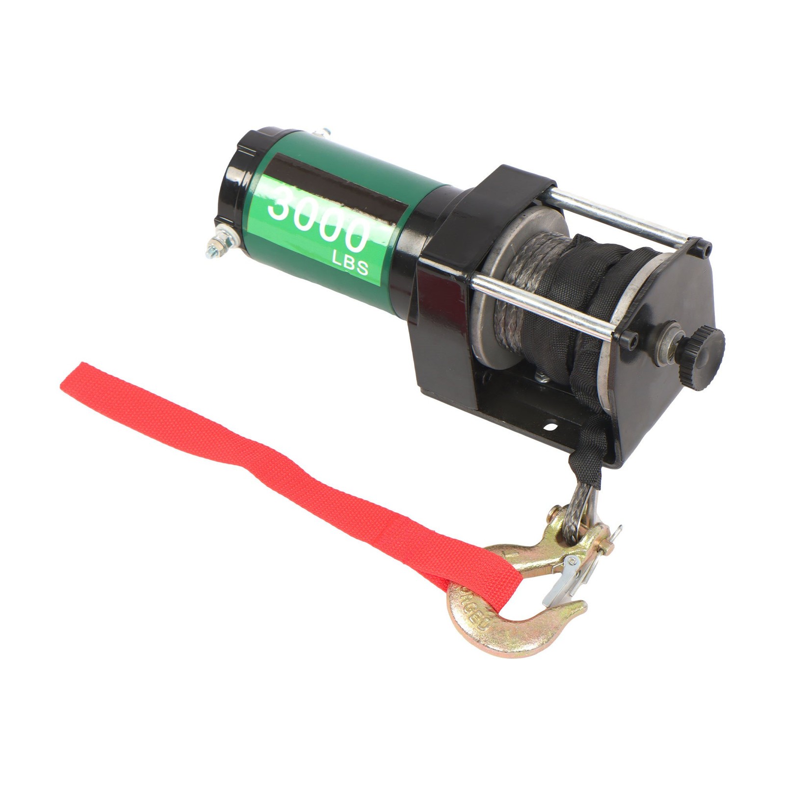 Electric Winch 3000 lbs 12VDC/1.3HP Synthetic Rope for Towing ATV/UTV 1/4″ Hook