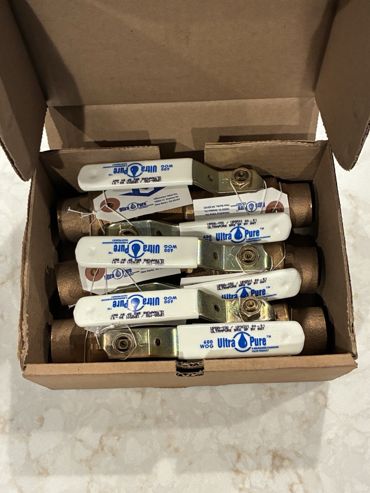 (Box 6) 1” Sweat Std. Port Lead-Free Bronze Brass Ball Valves 600 WOG, 150 WSP