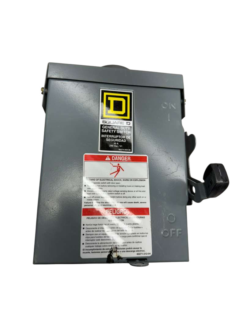 Square D D221NRB General Duty Safety Switch Series E3, 30A, 240VAC *Please Read*