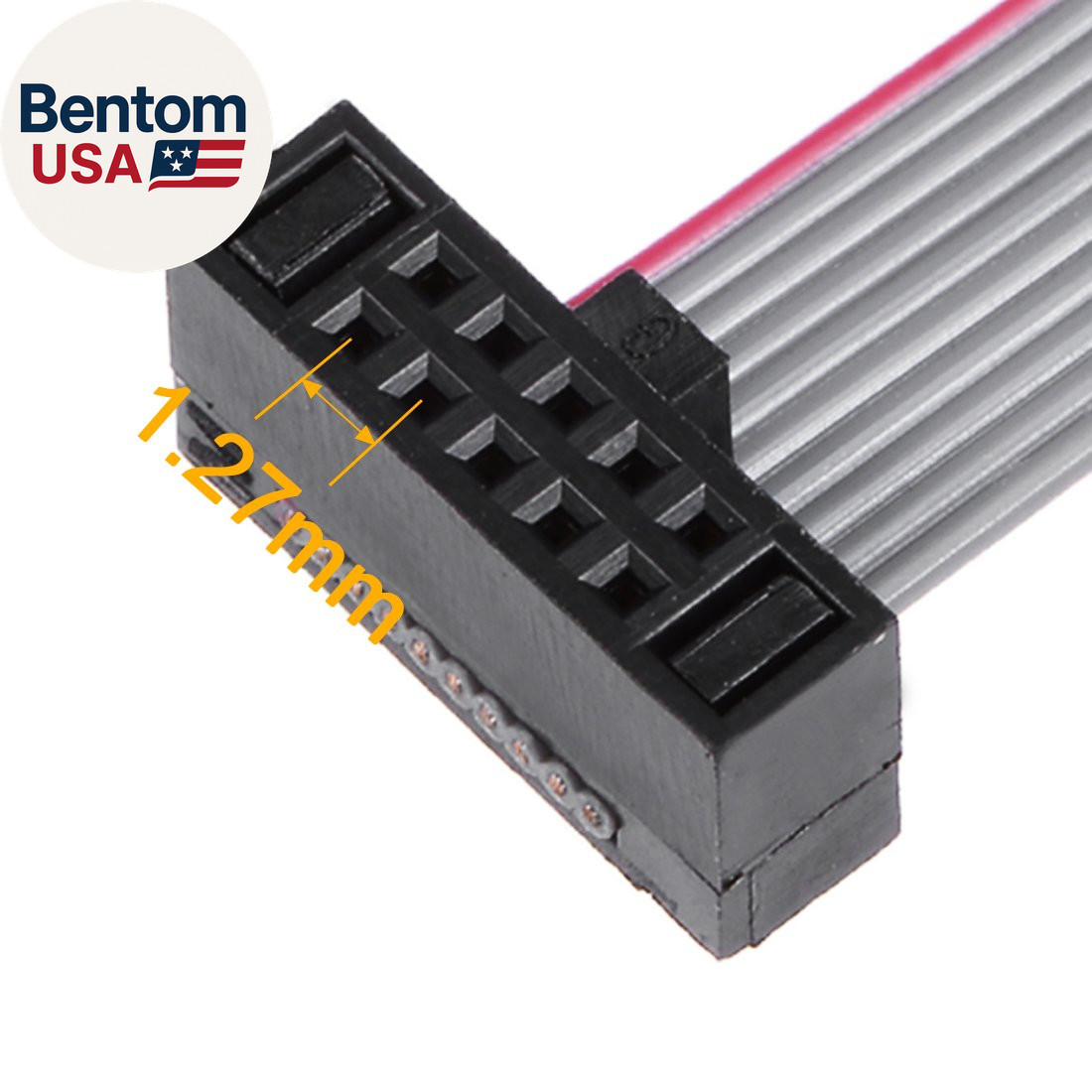 IDC 10 Pins Connector Flat Ribbon Cable Female Connector Length 20Cm 1.27Mm Pitc
