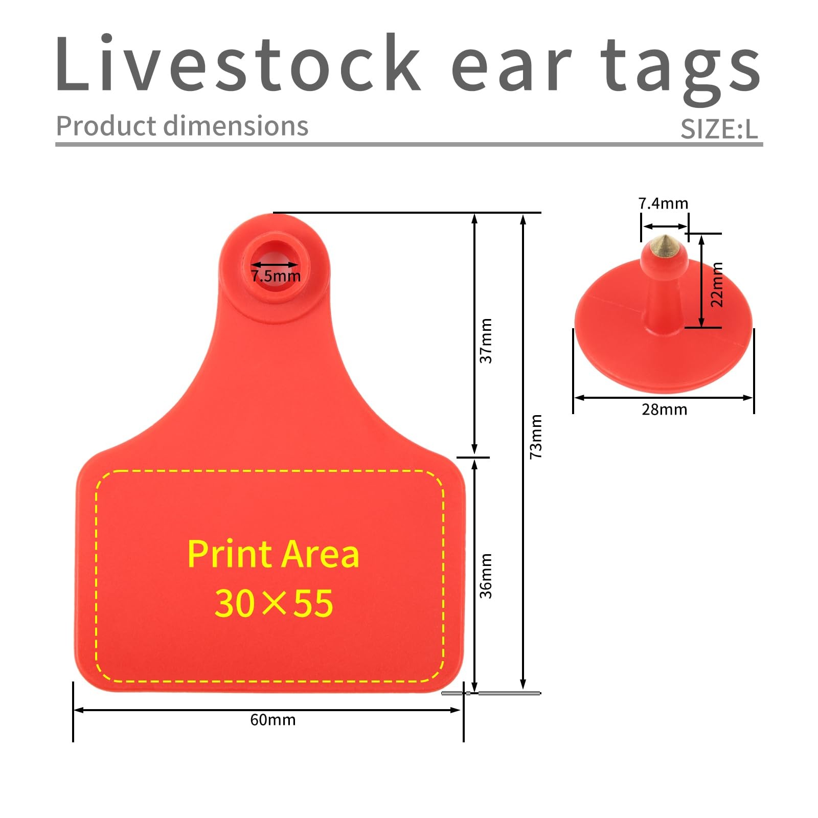 100pcs Farm Animal Ear Tags Numbered 001-100 Livestock Identification for Cat…