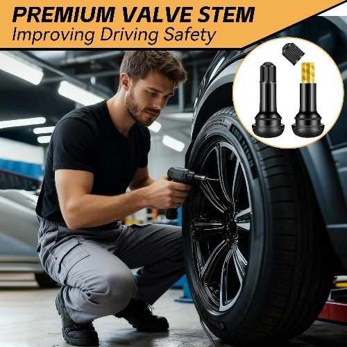 10 Pcs Snap-in Tire Valve Stems, TR413 Rubber Tubeless Tire Valve Stems – Fits 0