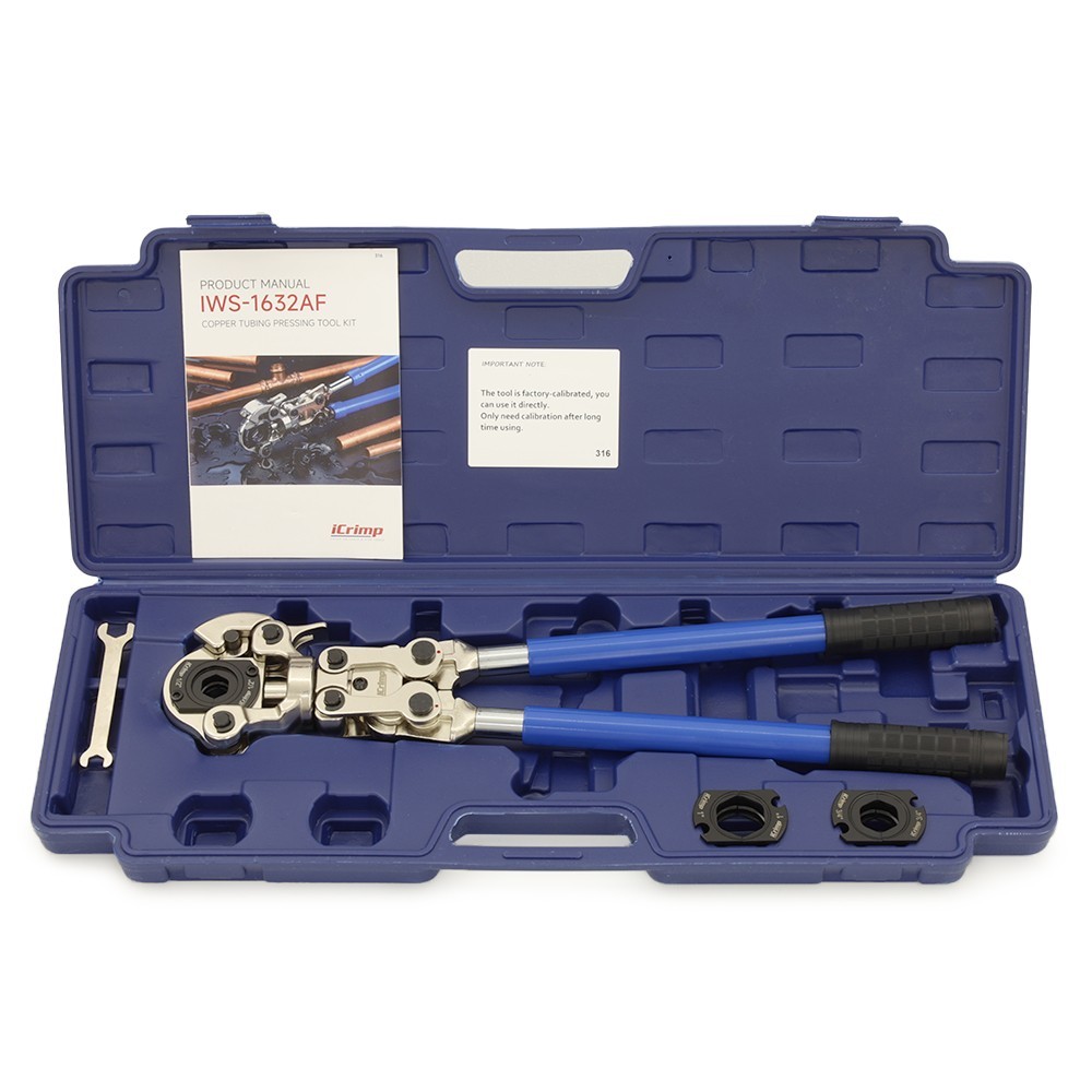 Iwiss Manual Copper Press Tool Kit for sizes 1/2″, 3/4″ & 1″