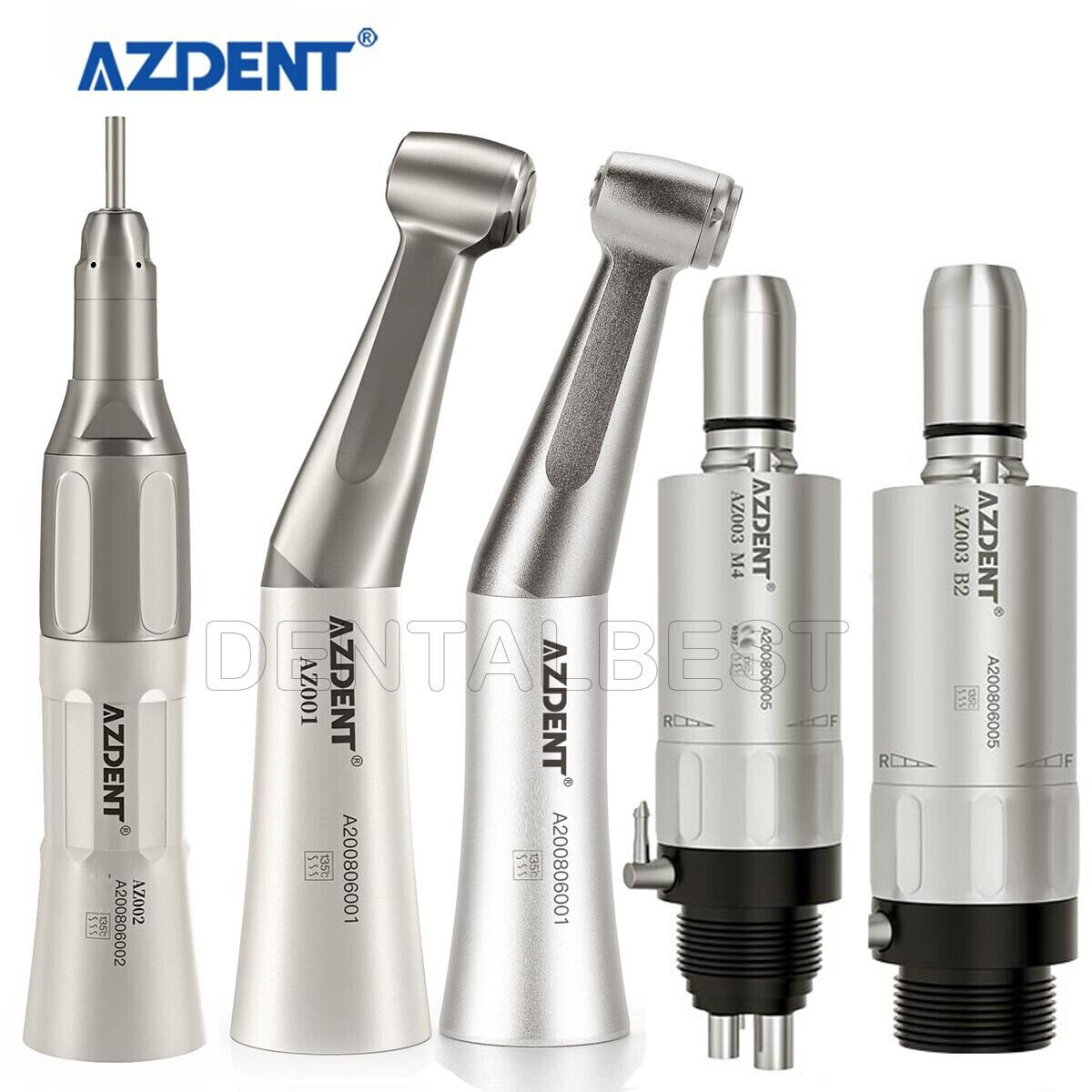 AZDENT Dental Low Speed Straight/Air Motor/Contra Angle Handpiece 2/4 Holes/Bur