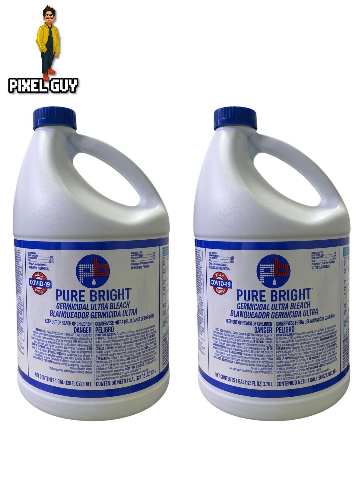 Lot Of 2 Pure Bright Germicidal Ultra Bleach 1 Gallon Each