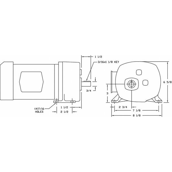 Dayton 6Z400 Ac Gearmotor, 974 In-Lb Max. Torque, 8.5 Rpm Nameplate Rpm, 115V