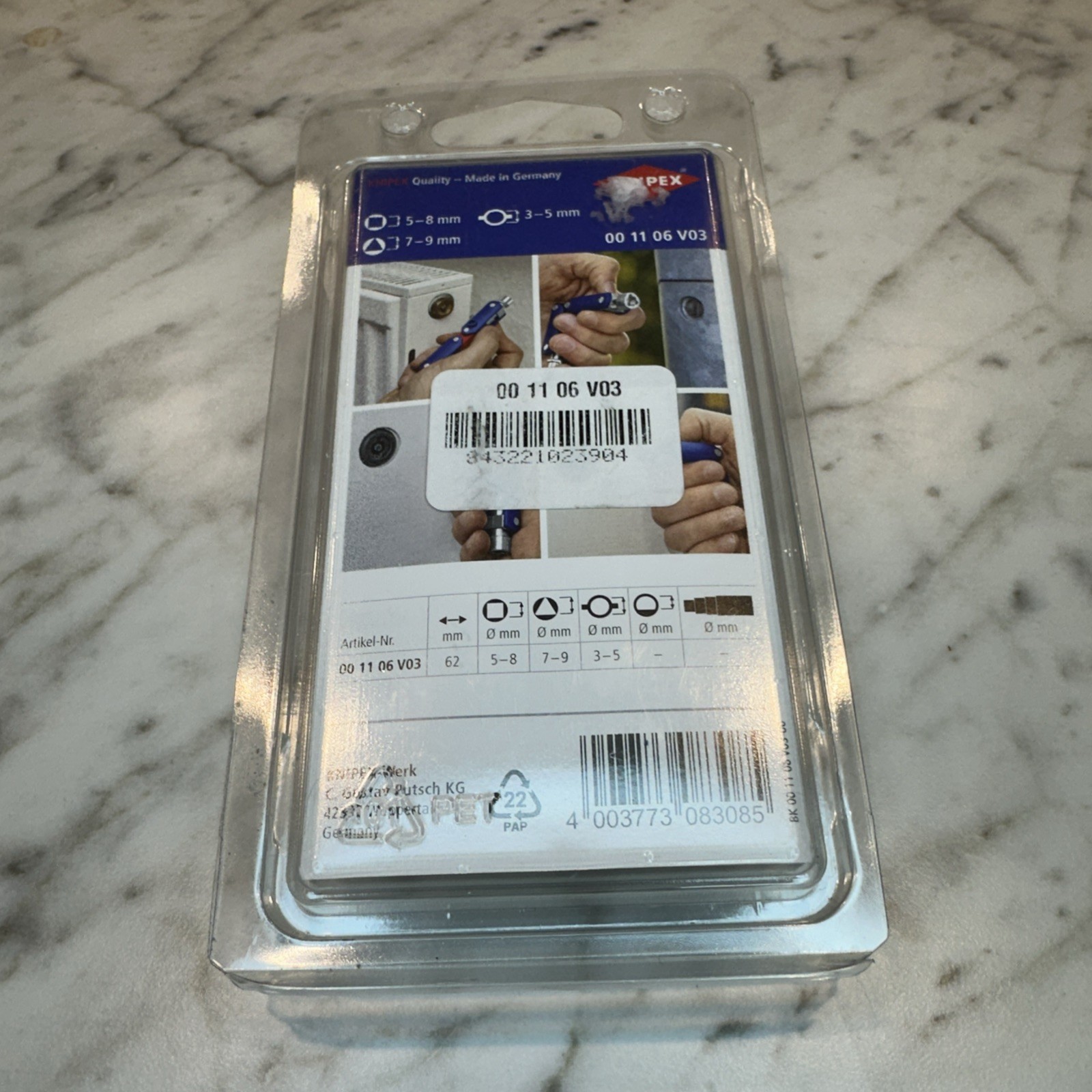 Knipex 00 11 06 V03 Control Cabinet 4-Way Multi Key DoubleJoint 5″ GERMANY – NEW