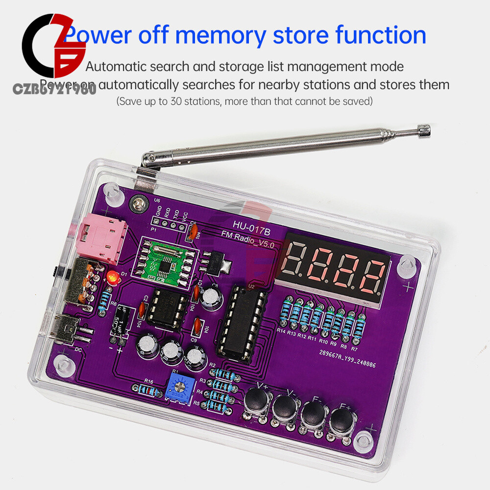 DIY FM Radio Electronic Kit 87-108MHz Digital RDA5807S Module Soldering Project