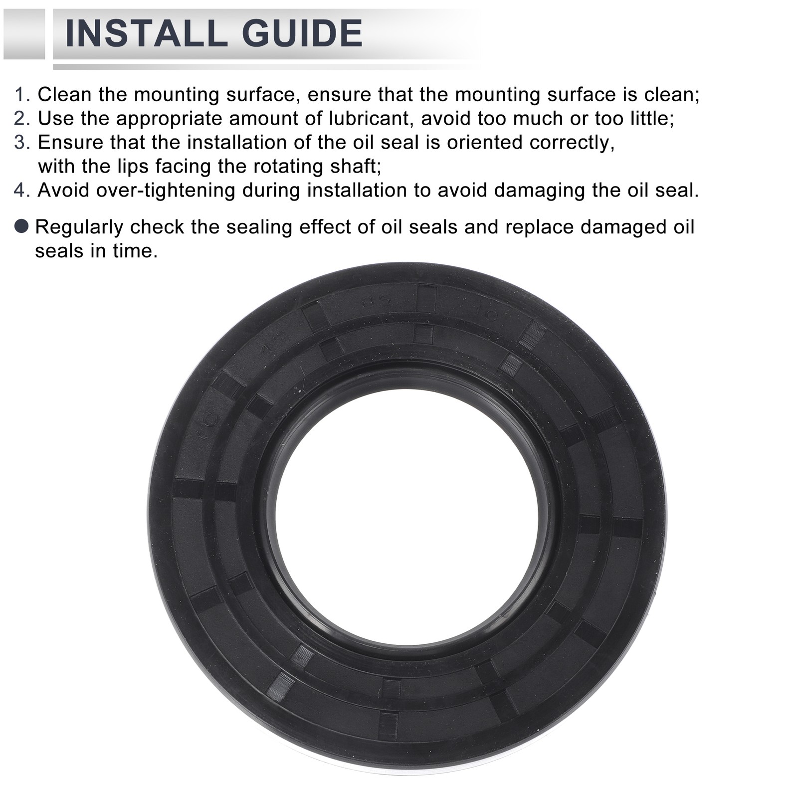 Oil Seal Seal Ring Rotary Shaft Seal NBR Rubber 45x85x10mm Black 5 Pcs