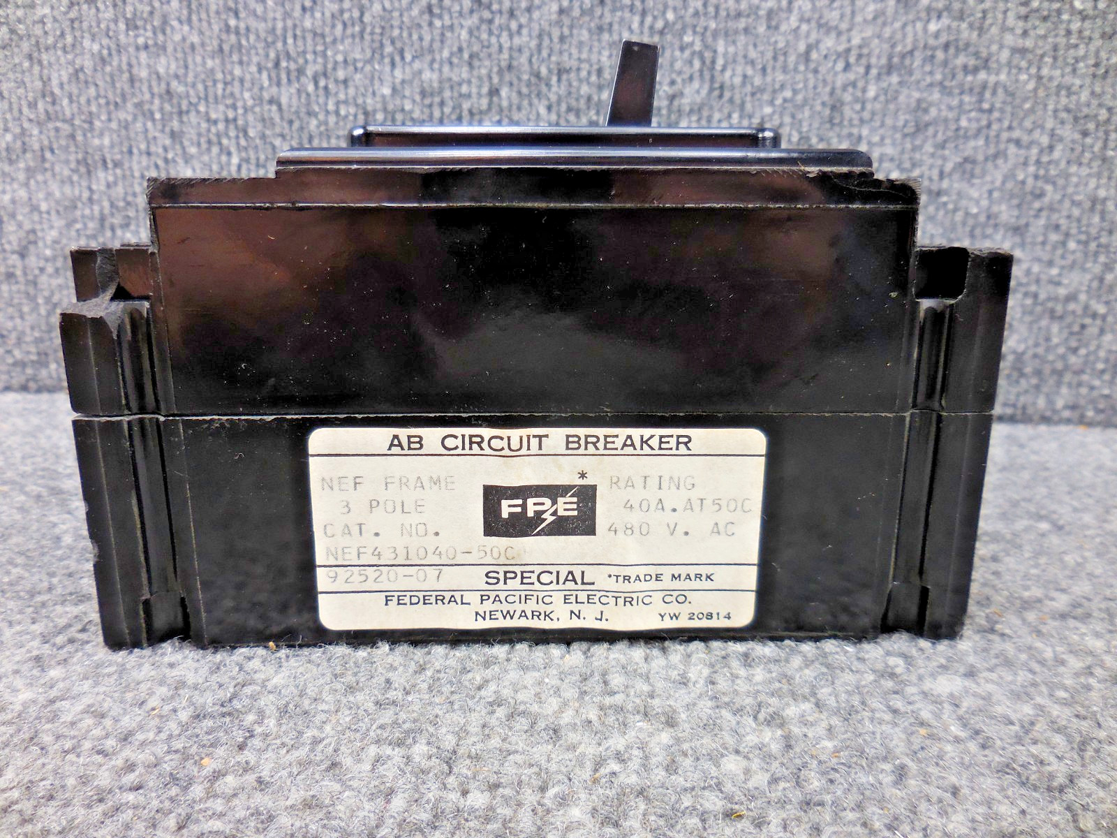 FPE Federal Pacific Electric NEF431040-50C Circuit Breaker 40 amp 3 Pole