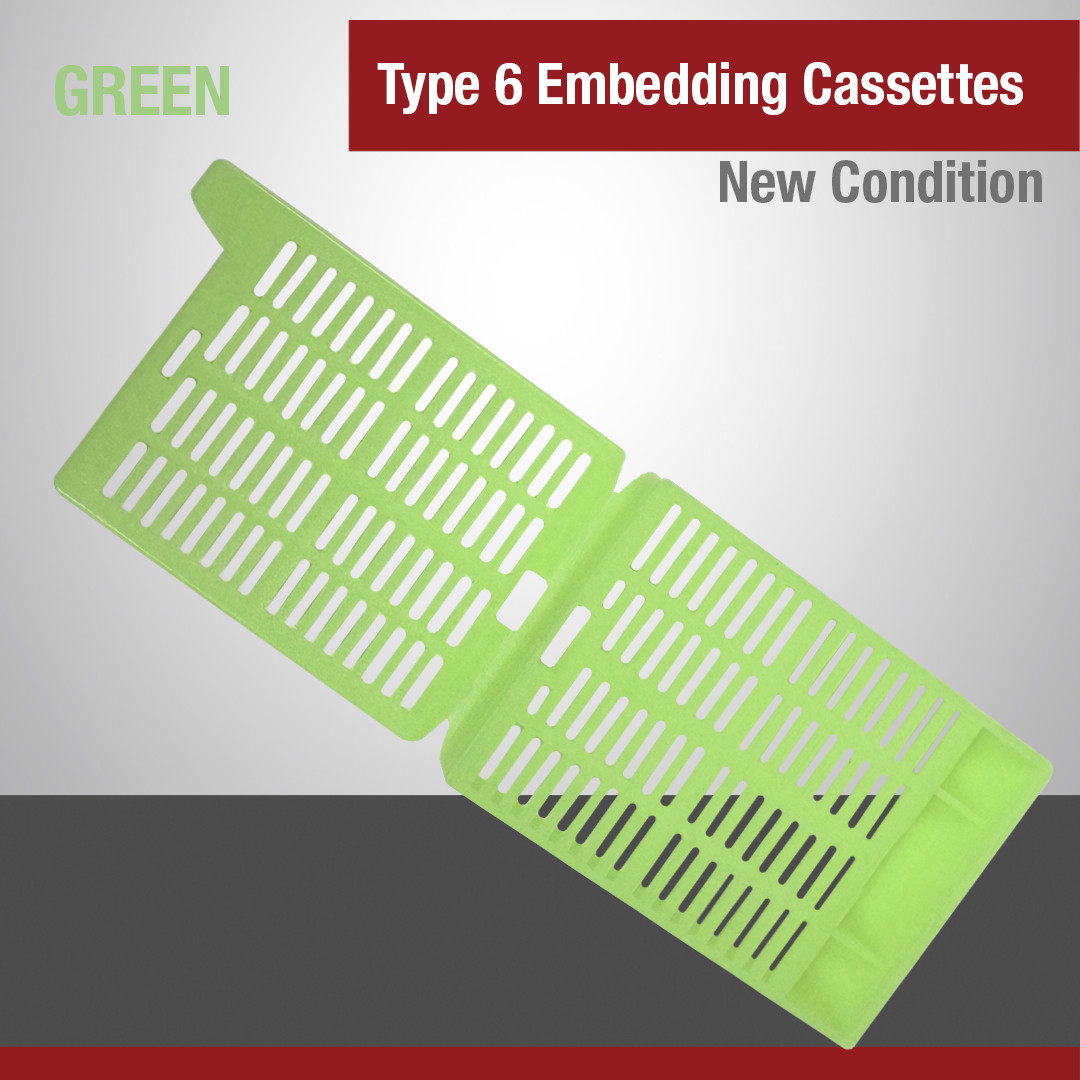 Embedding Cassettes, Type-6, Green, One-Piece, 1,000 Per Case Pack