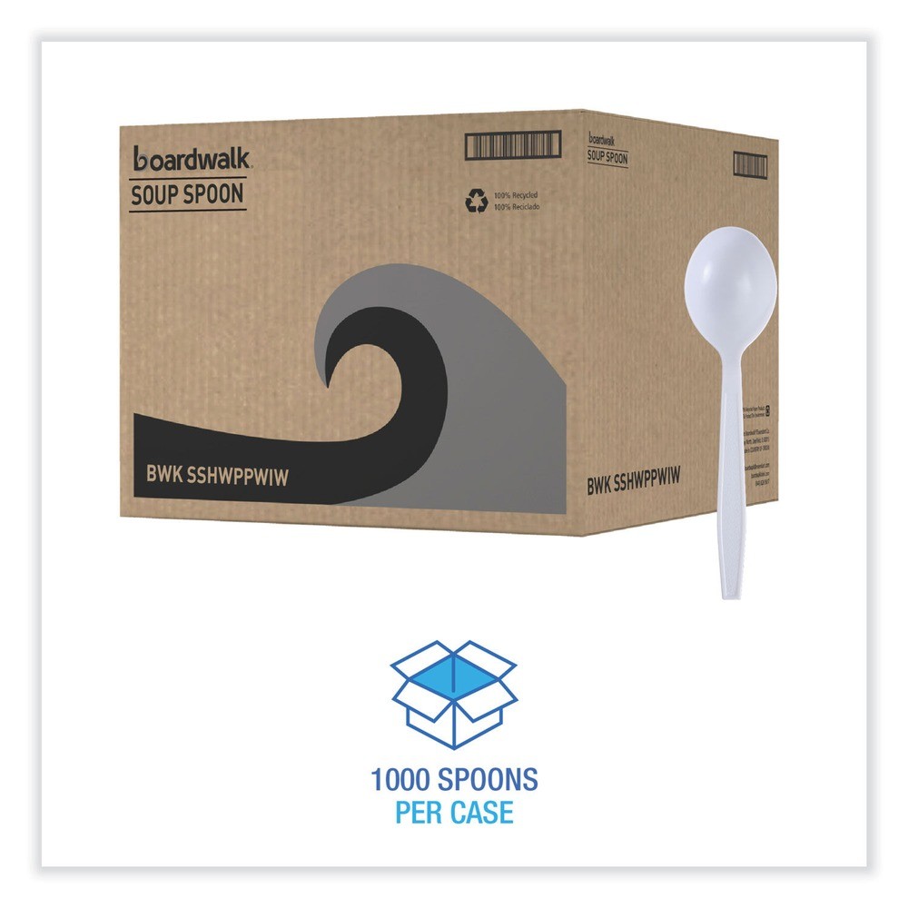 Boardwalk SSHWPPWIW Heavyweight Wrapped Soup Spoons – White (1000/CT) New