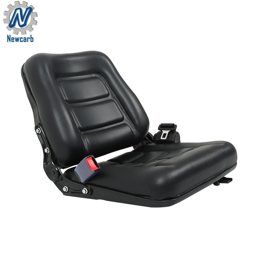 Forklift Seat Fold Down Tractor Seat Universal Adjustable Back & Seatbelt Switch