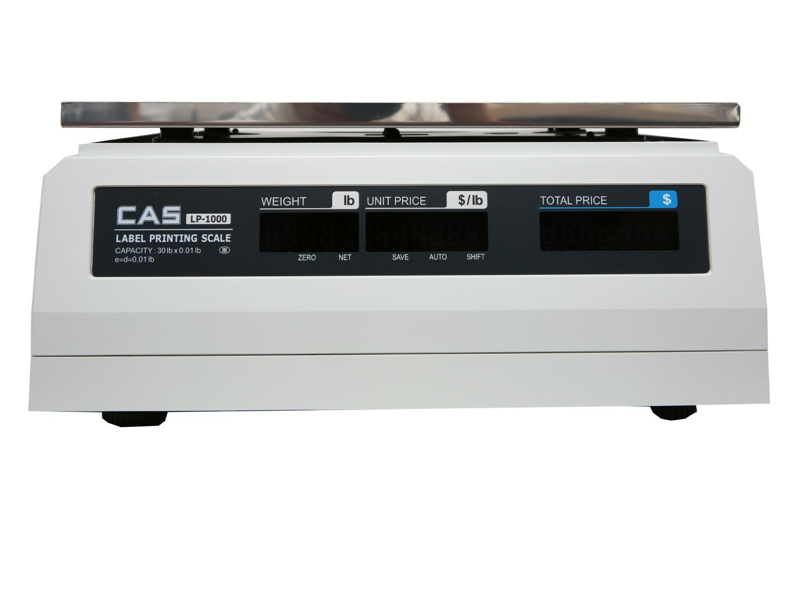 CAS LP1000N Label Printing Scale 30 x 0.01lb NTEP Legal For Trade LP-1000N
