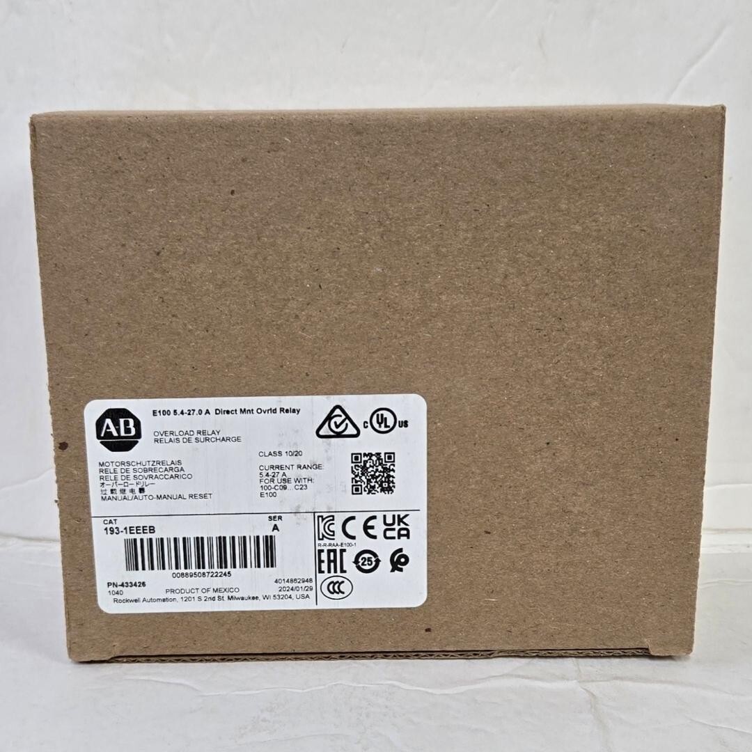 Allen Bradley 193-1EEEB Overload Relay, 5.4-27 Amp range