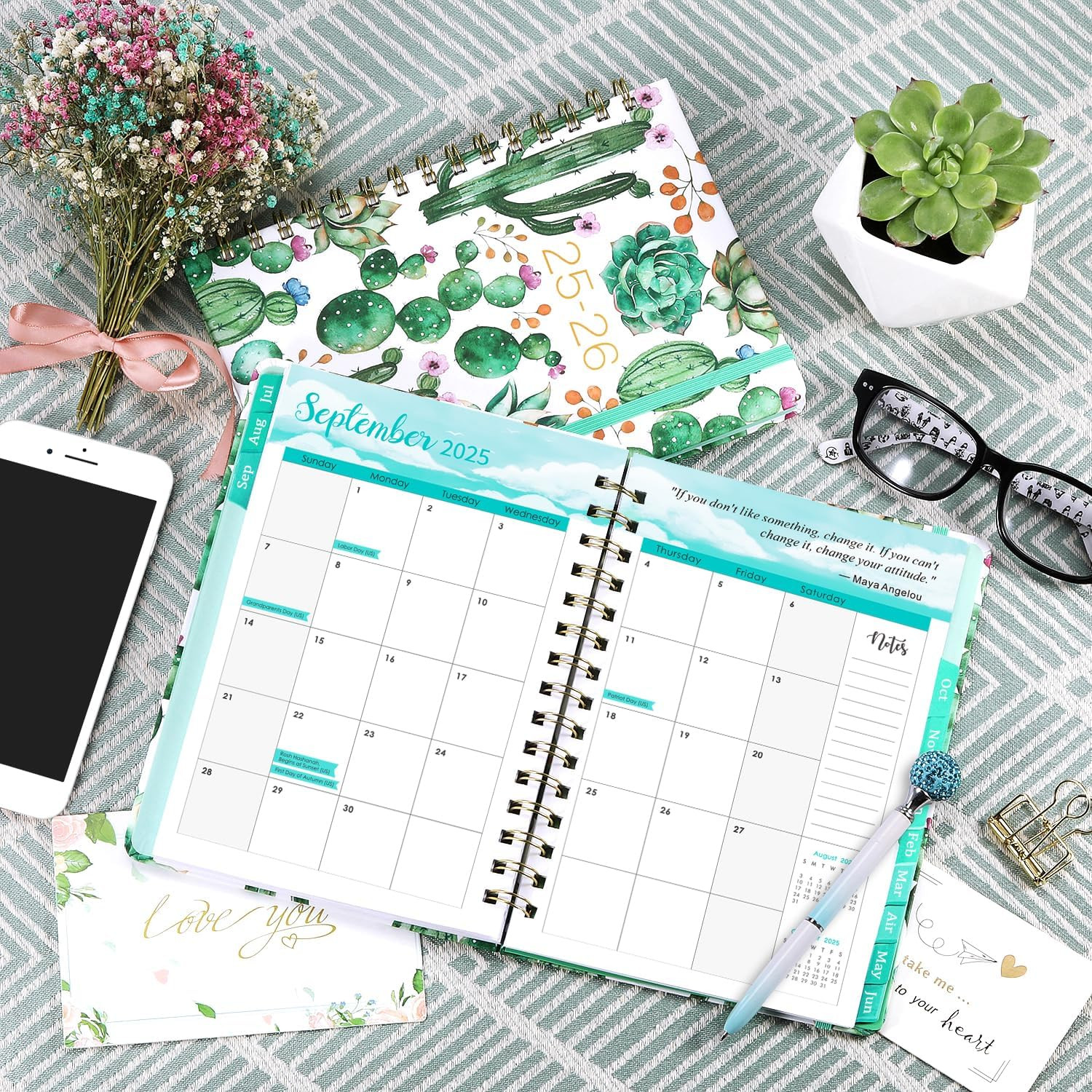 2025-2026 Planner Hardcover Twin-Wire Daily Organizer Jul 2025 – Jun 2026