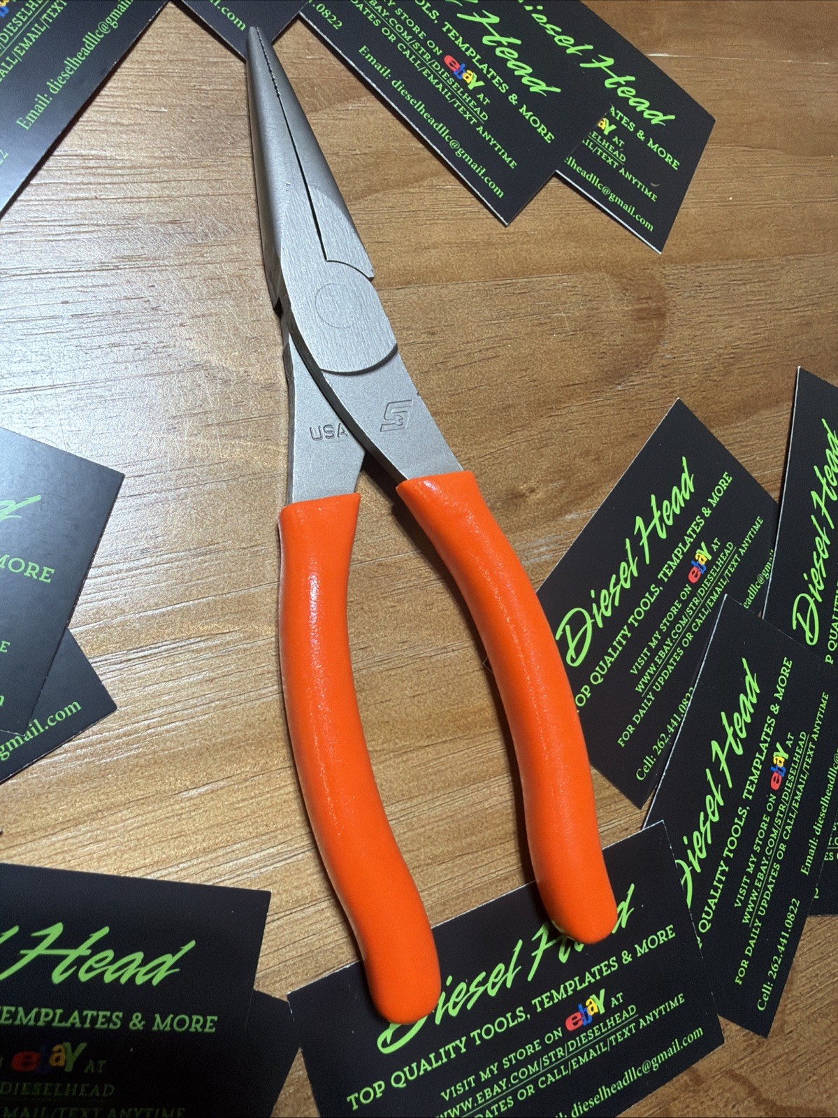 *NEW* Snap On Tools 96ACF NEON ORANGE Soft Grip Needle Nose Pliers