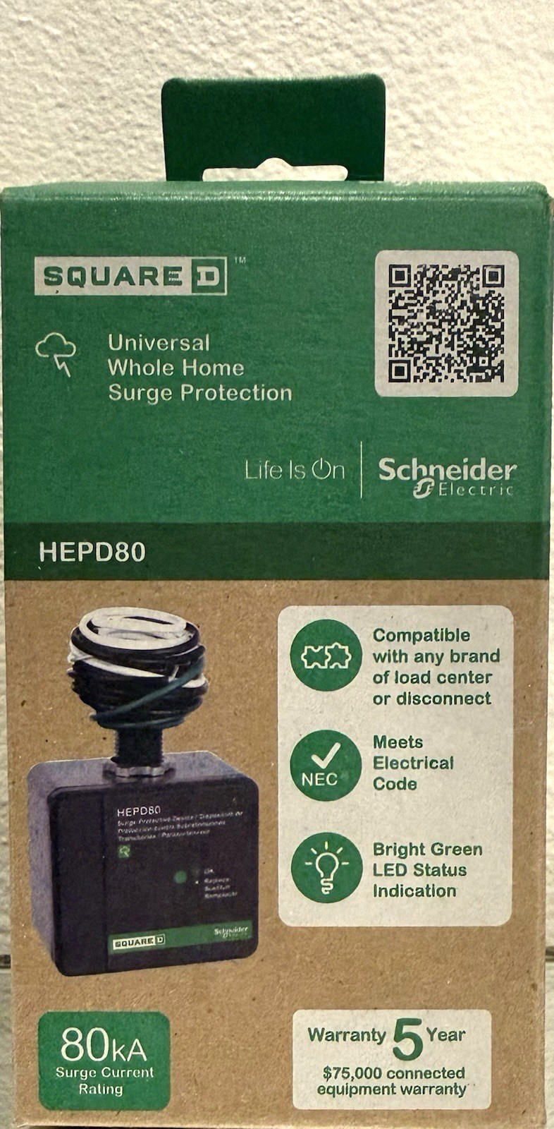 Square D Schneider Electric HEPD80 Whole Home Surge Protective Device New