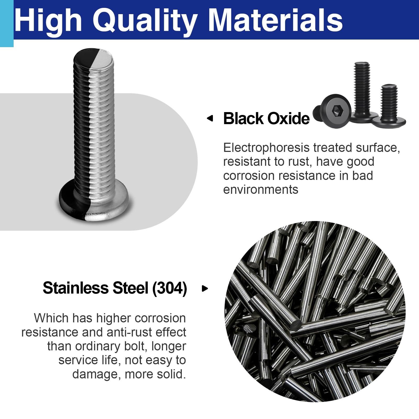 30 Pcs 1/4″-20 x 3/4″ Flat Head Socket Cap Screws Bolts, 304 Stainless Steel,