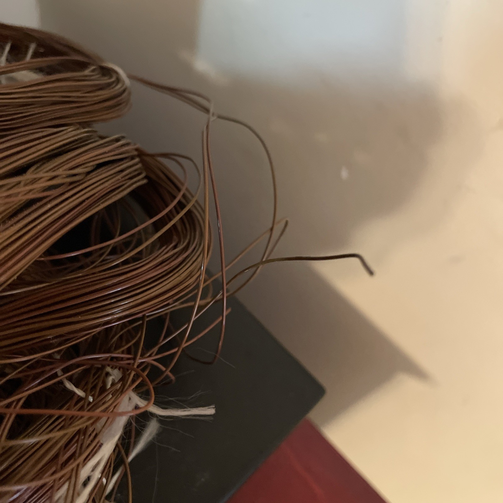 New Copper light electronics wire Attached with some Insulated sections 1lb.12oz