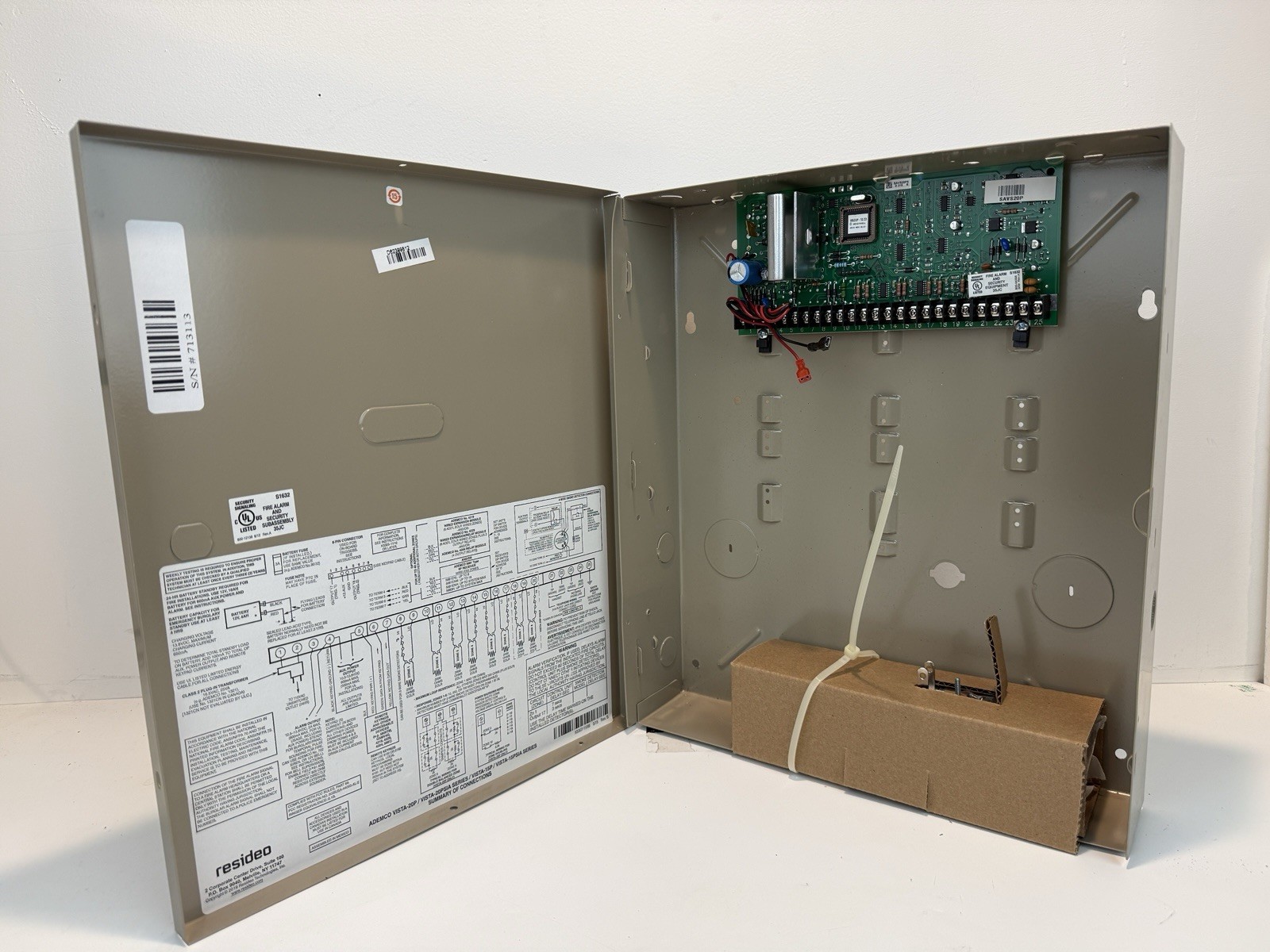 Honeywell ADEMCO VISTA-20P Alarm Control Panel Board w/ Metal Cabinet Enclosure