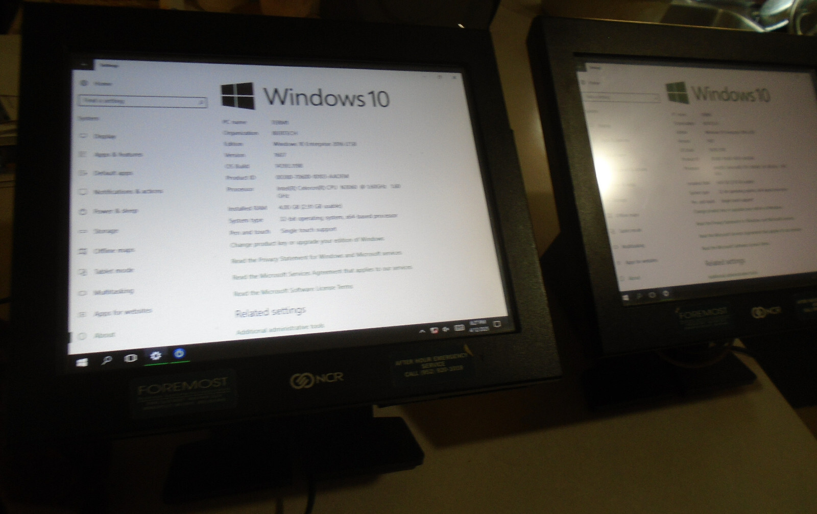 NCR Touch Screen POS Terminal 7734-0100-0018 Display Point Sale Win 10 4GB