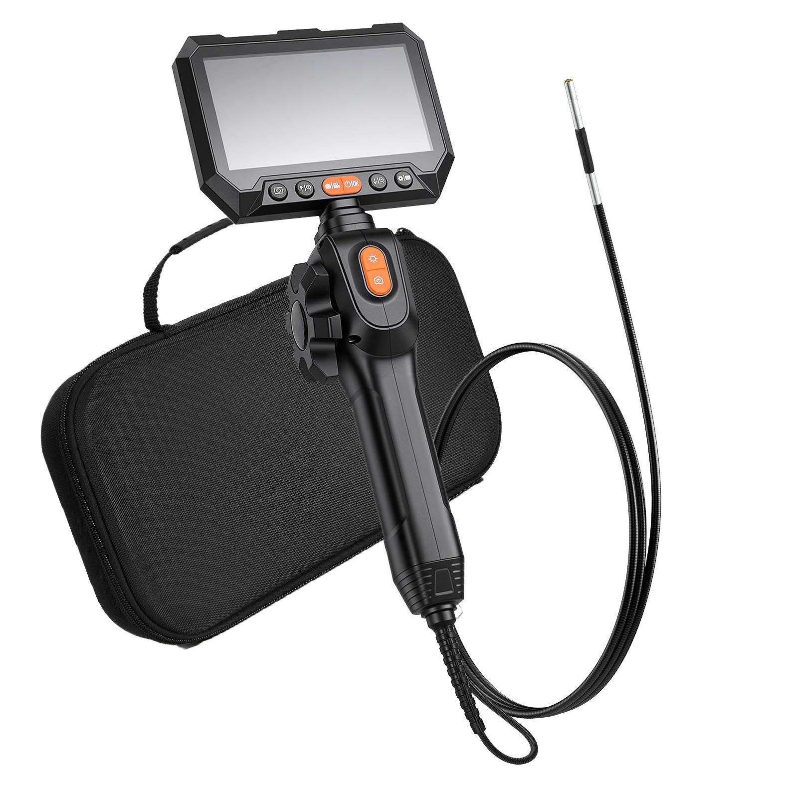 Ultra Slim Borescope: 0.15″, 2-Way Articulation, 5″ HD Screen, 4.9ft Cable, IP67