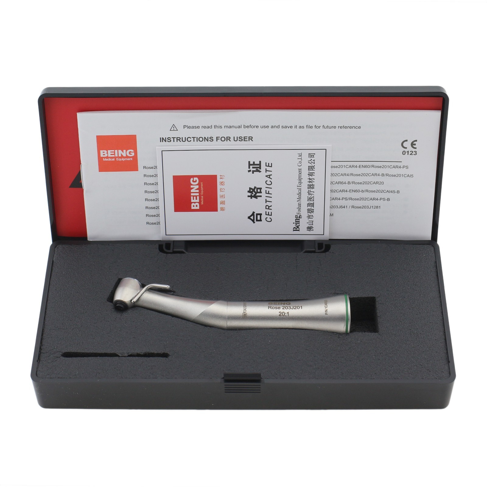 BEING Dental WI-75 E/KM Implant Handpiece 20:1 Surgical Contra Angle No Light