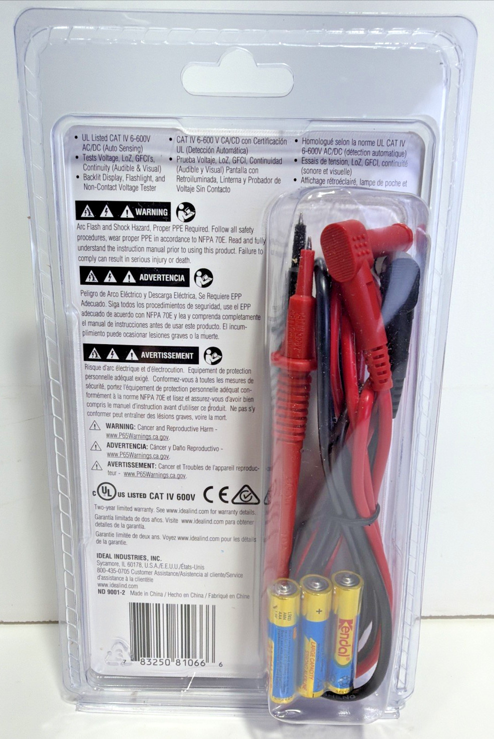 IDEAL 61-557 Voltage Continuity Tester LCD LoZ GFCI NCVT CAT IV 600V New