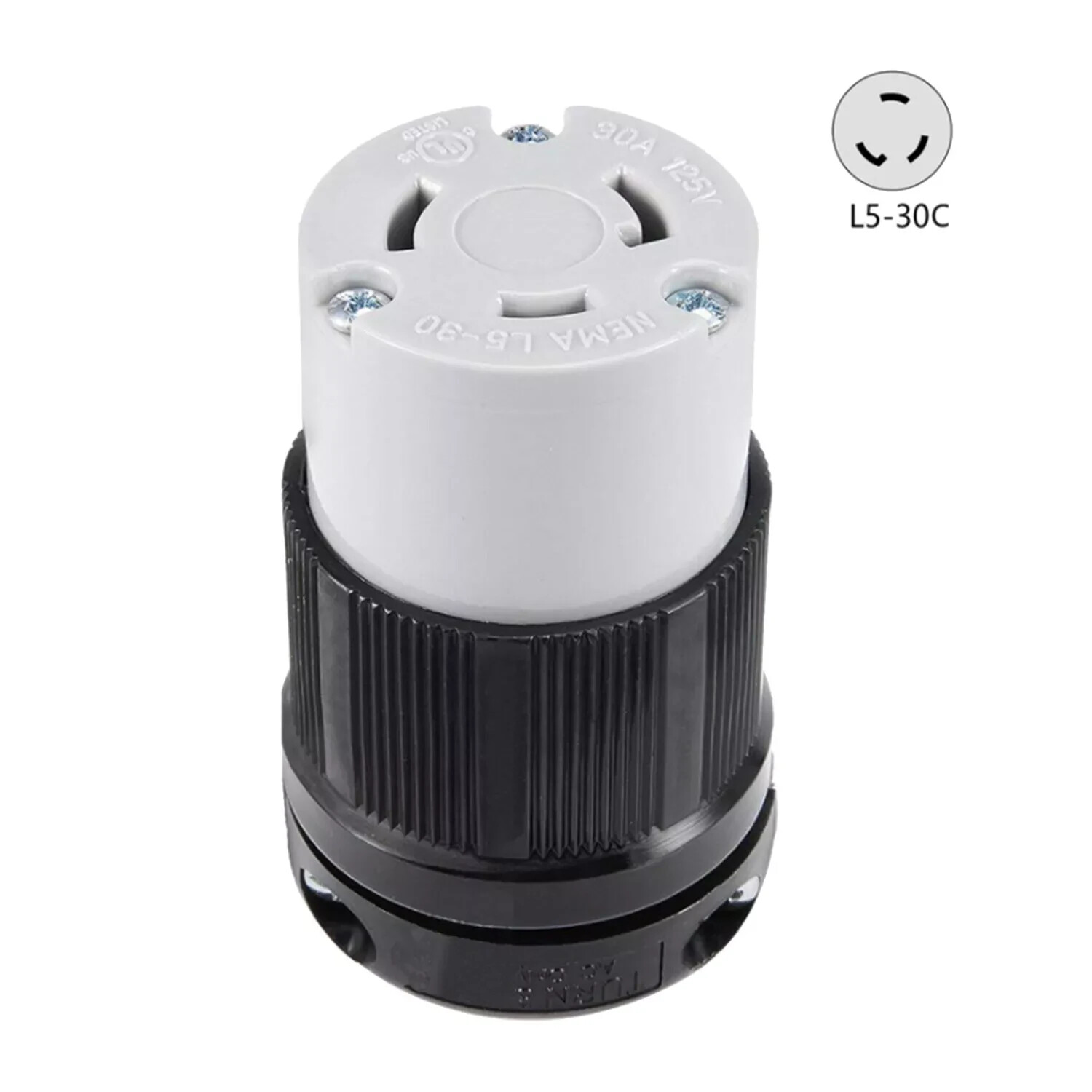 L5-30C Nema Twist-Lock 2P 3W Locking Connector 30A 125V – UL LISTED