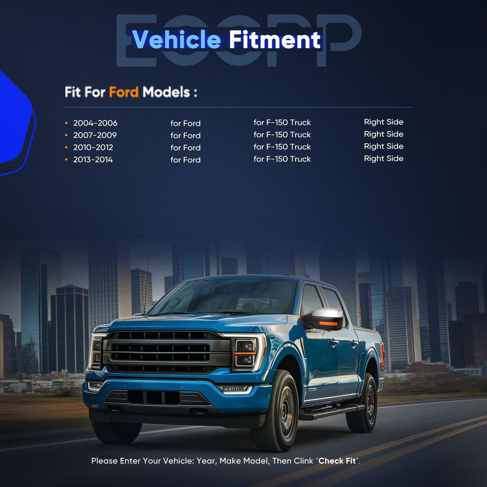 Right Tow Mirror Fit For Ford For F150 Series Pickup 2004-2014