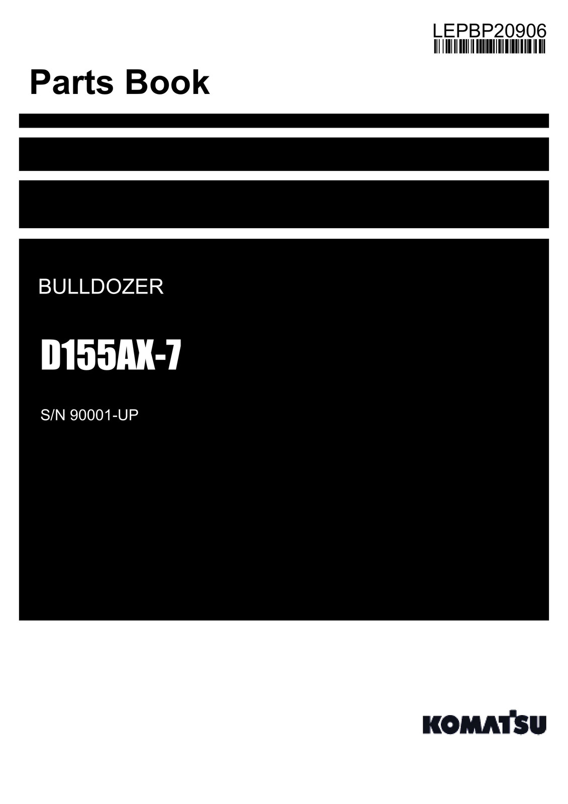 Komatsu D155AX-7 Bulldozer Parts Catalog Manual SN 90001-UP