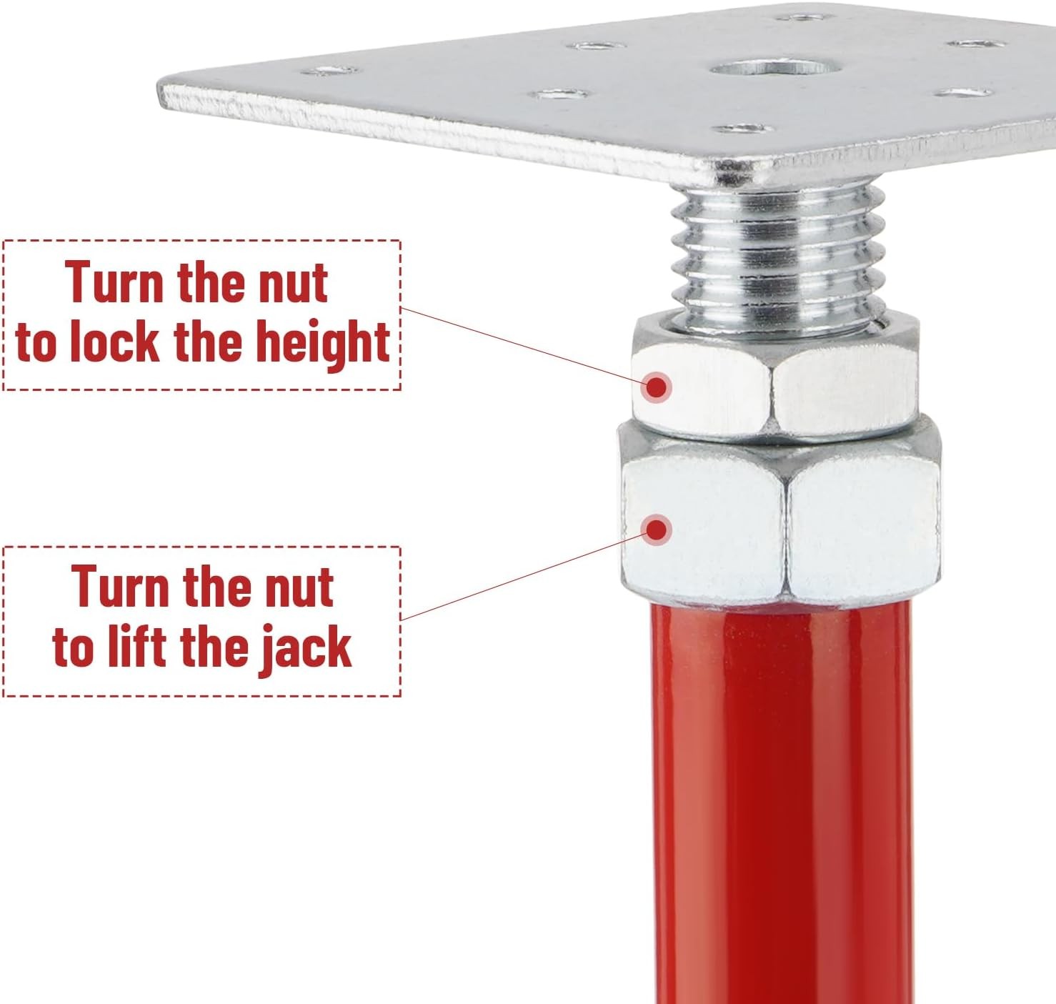 4Pack 5-8″ House Floor Jacks Adjustable Screw Jacks Post, Load Capacity 5000 lbs