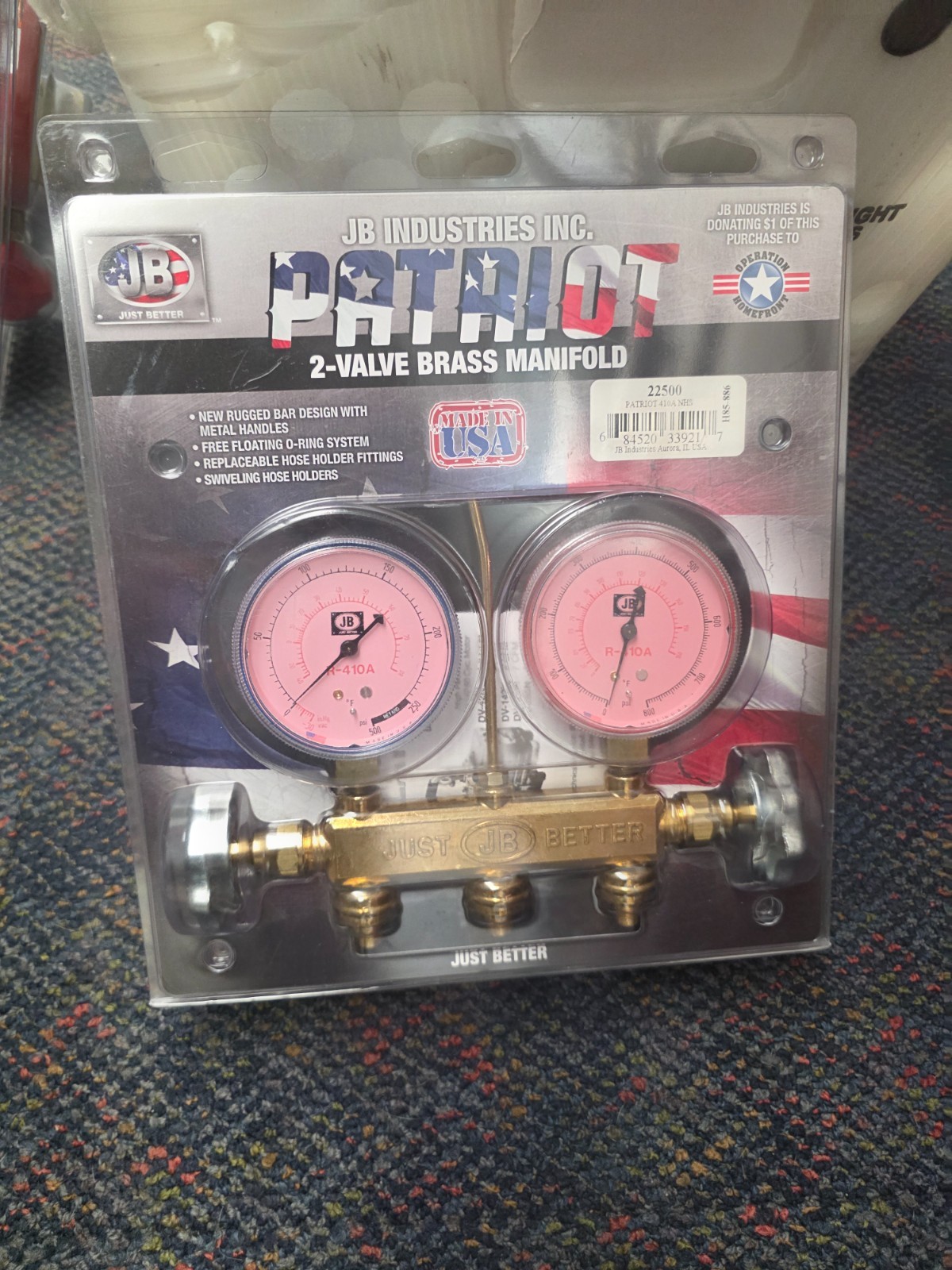 JB Industries M2-8-410A 2-Valve Brass Manifold