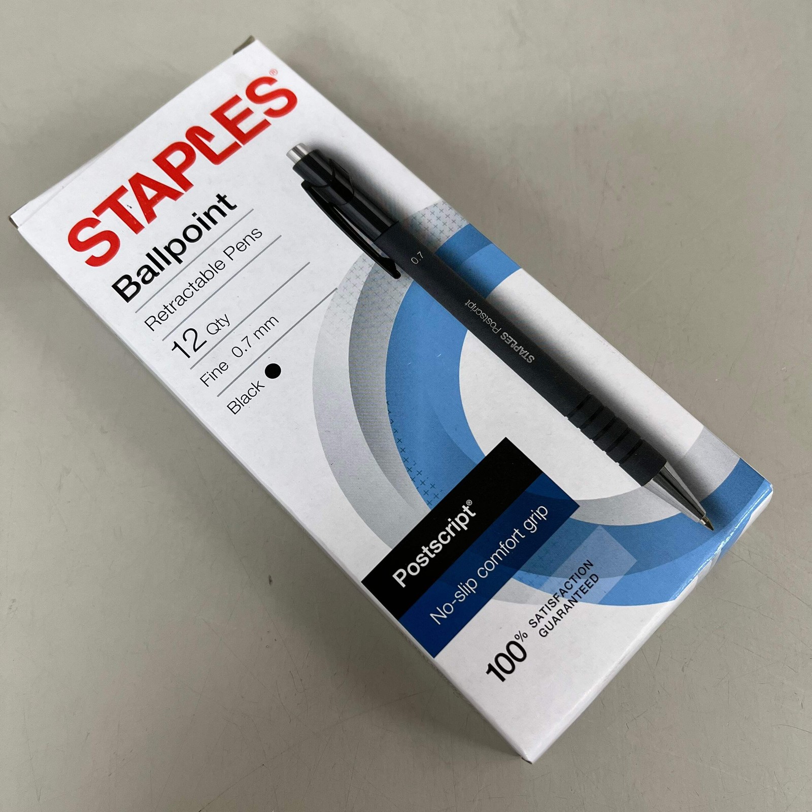 STAPLES (2 PACK, 12 EACH) Retractable Ballpoint Pens Medium Point Black Ink 1826