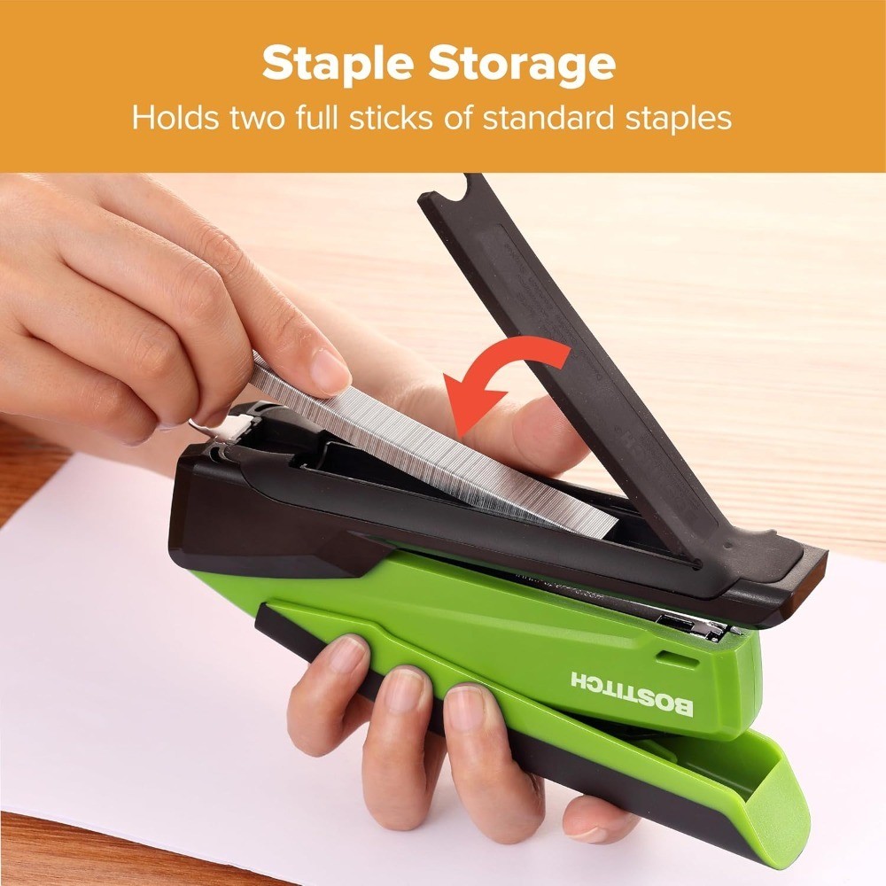Office InPower Spring-Powered Desktop Stapler, 20 Sheet Capacity, One Finger