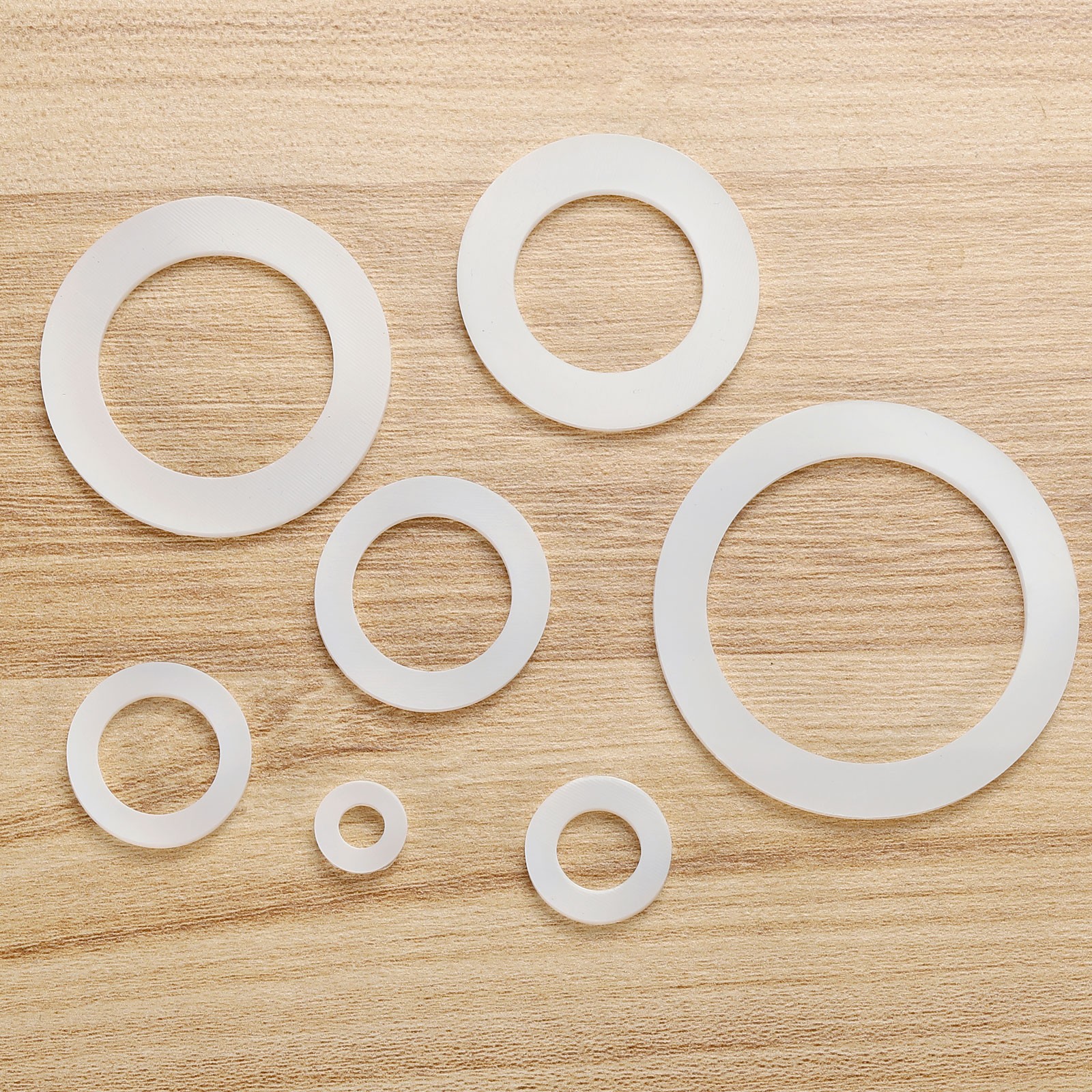 Silicone Gasket 30mm OD 20mm ID 3mm Width VMQ Seal Rings Washer, White 10Pcs