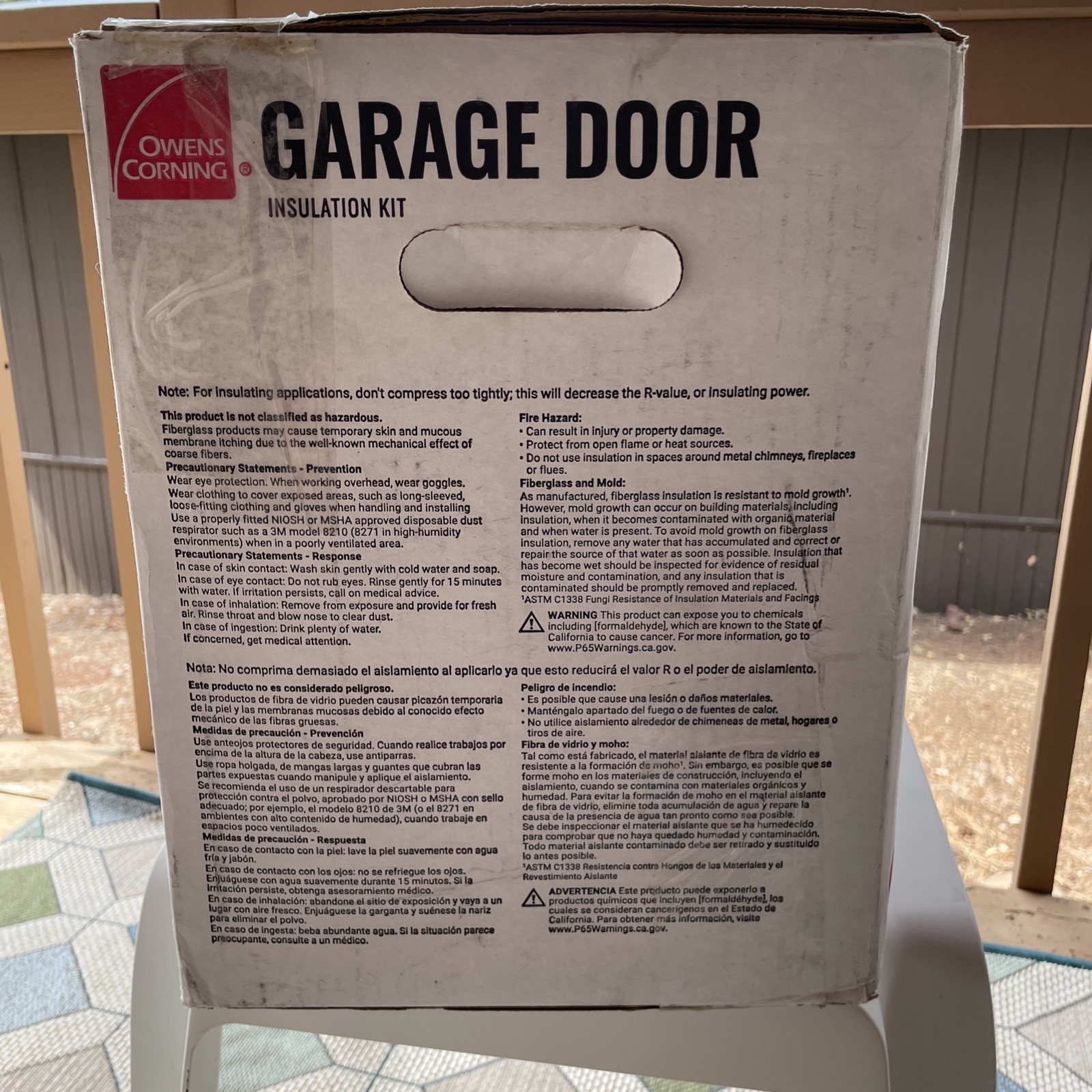 Owens Corning Garage Door Fiberglass Insulation Kit 22″ x 54″ Pre-Cut (8-Panels)