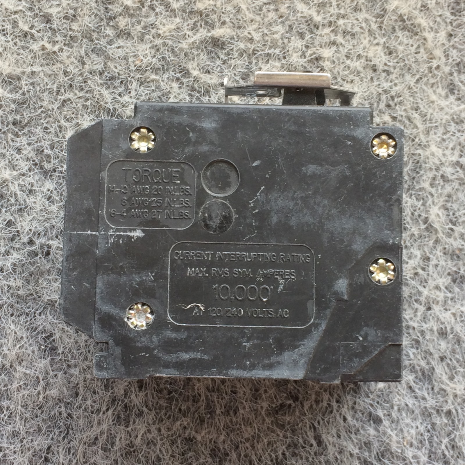 Eaton BR420 Plug-On Mount Type BR Circuit Breaker 4-Pole 20 Amp 120/240 Volt AC