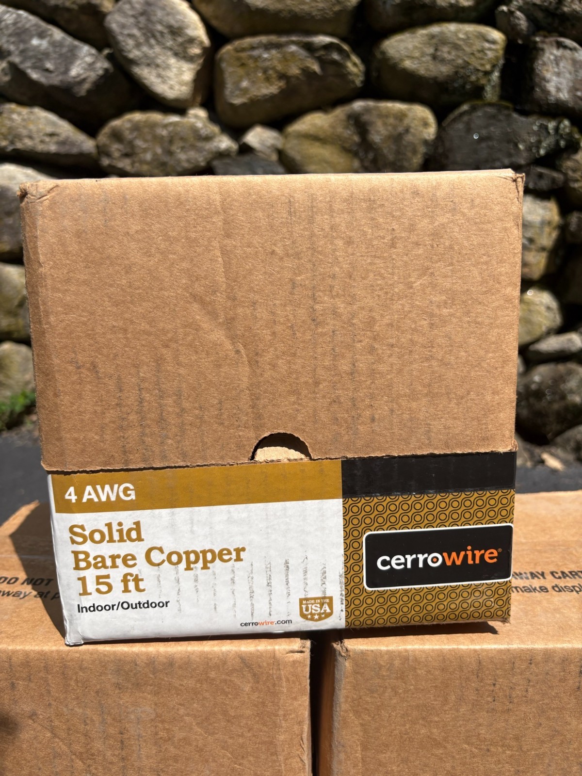 Cerrowire 050-2400A3 4 AWG Solid Bare Copper Grounding Wire 15 ft Soft Drawn