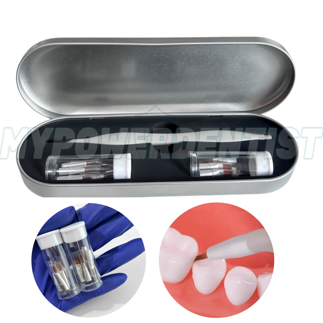 Dental Resin Brush Pen Mini Micro Replaceable Brushes Head Straight/Curved