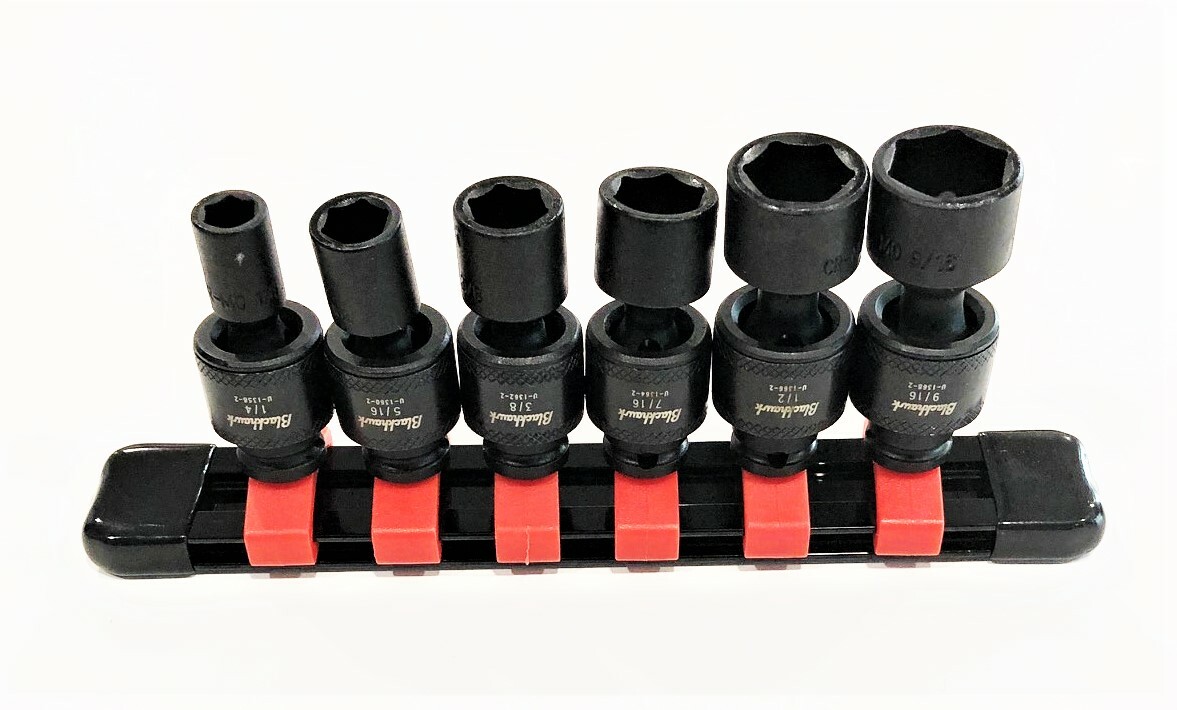 6pc Proto Blackhawk 1/4″ Impact Universal Swivel Flex Socket Set SAE U-1356S