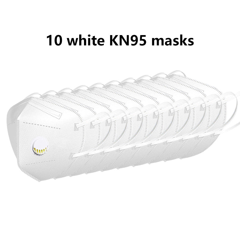 10 Pack KN95 Masks Gray/White Dust Masks with Exhalation Valve Breathable Masks