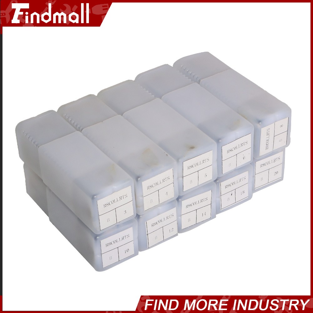 Findmall 10PCS R8 Round Spring Collet 3, 4, 5, 6, 8, 10, 12, 14, 18 and 20mm Set