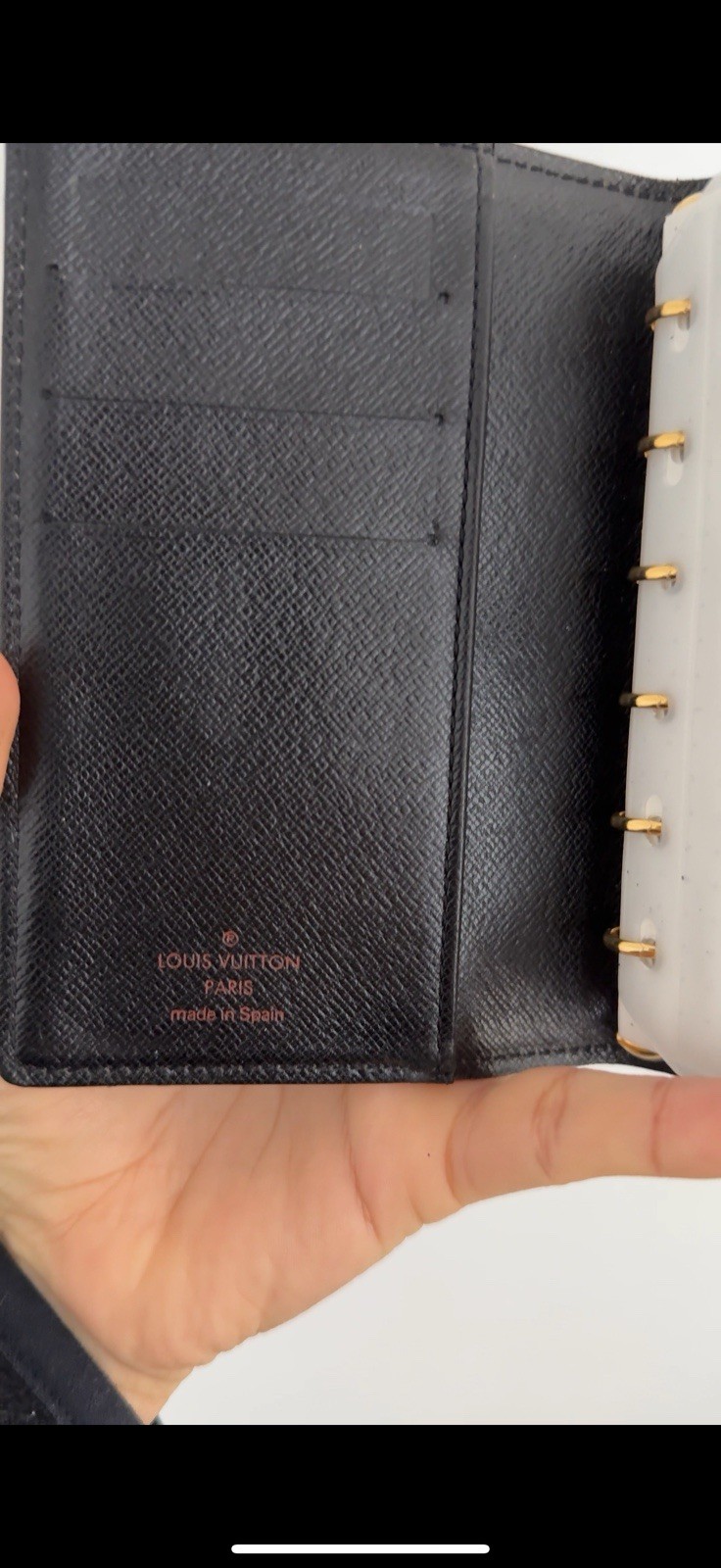 Louis Vuitton Authentic Notebook Cover Epi Black Agenda PM Noir Made in Spain