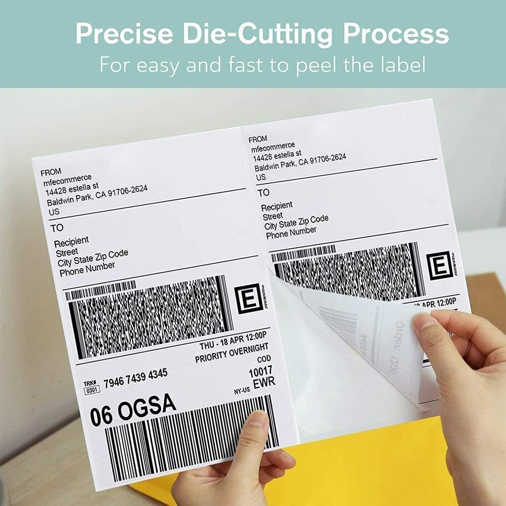 400 Shipping Labels Half Sheet Print STRONG ADHESIVE 5-1/2″ x 8-1/2″ Laser Ebay