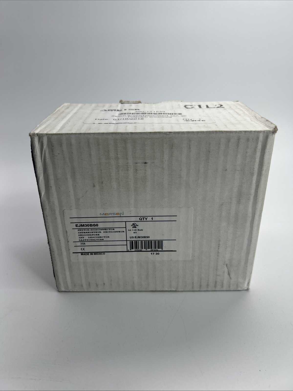 Mersen EJM30BS0 Enclosed Disconnector Switch 40A 600 VAC NEMA 4X non-Metallic