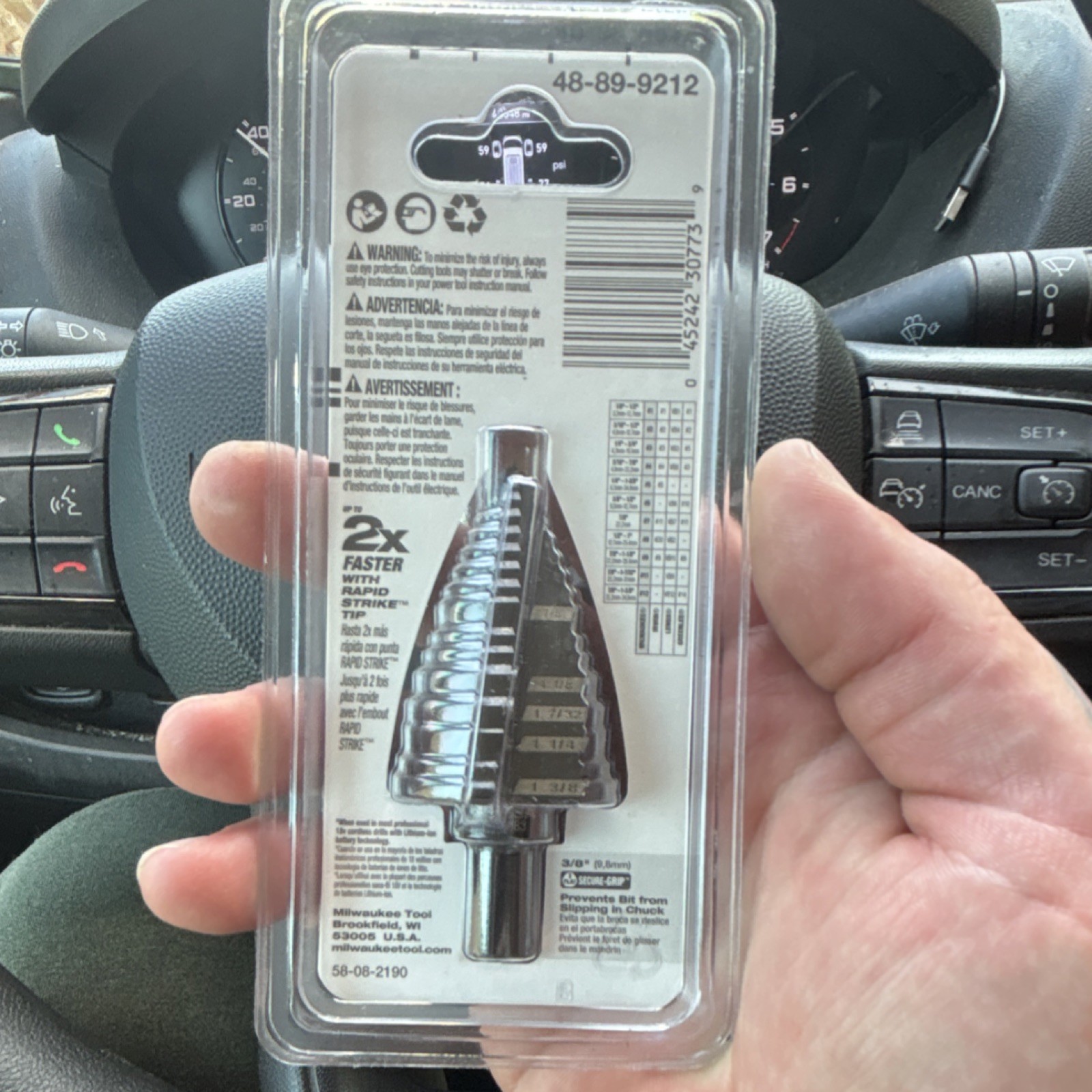 Milwaukee 48-89-9212 Jam-Free Step Drill Bit 7/8-1-3/8 in Metal